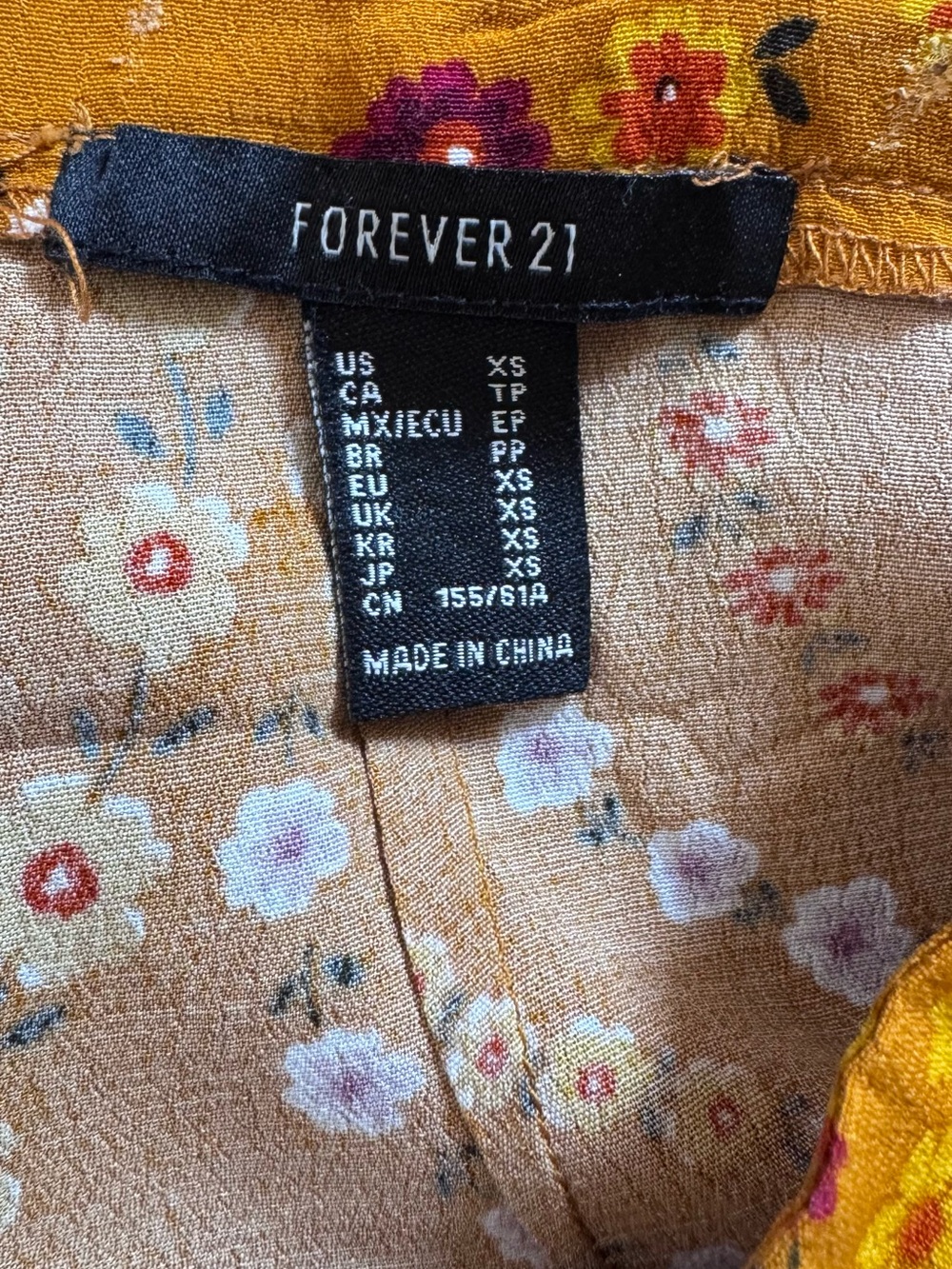 Forever 21 Mustard Yellow Floral Swirl-Print Wide Leg Pants - Picture 2 of 9